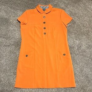 Size 14 Orange Button-Up Women's Dress